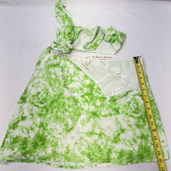 NEW For Love & Lemons Devon Mini‎ Dress Large Cut Out Y2K One Shoulder Sexy $198 - Picture 16 of 16